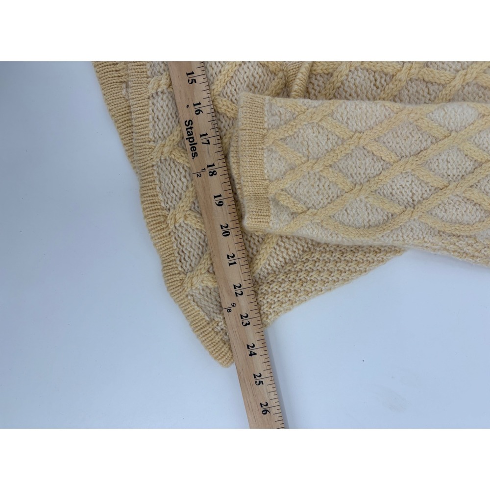 Aran Crafts Ireland 100% Merino Wool Cardigan Sweater Diamond Cable Knit XS - Picture 5 of 5